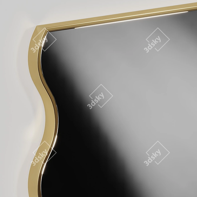 Vintage Wave Arch Mirror. 3D model image 4