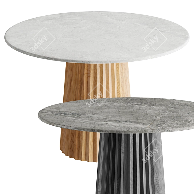 Elegant Plissé Wood Table 3D model image 1