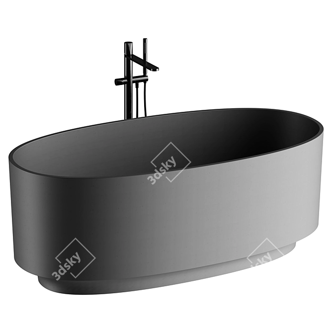  Modern Arc Bathtub Design 3D model image 2