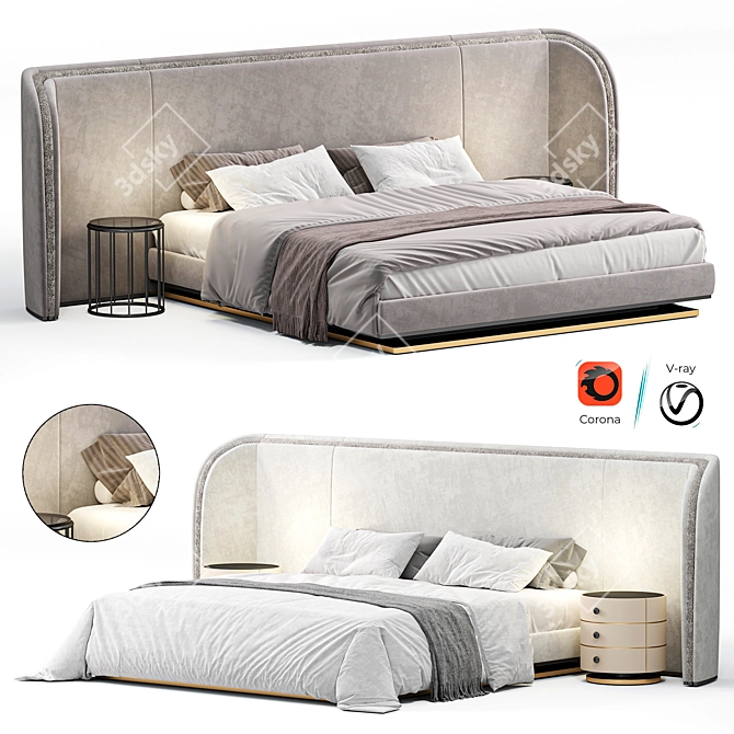 Luxurious Calabria Bed by Frato 3D model image 1