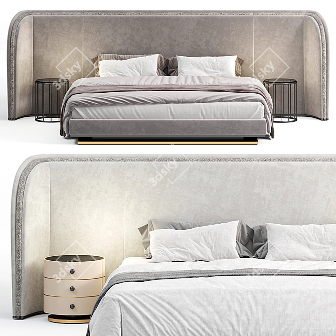 Luxurious Calabria Bed by Frato 3D model image 5