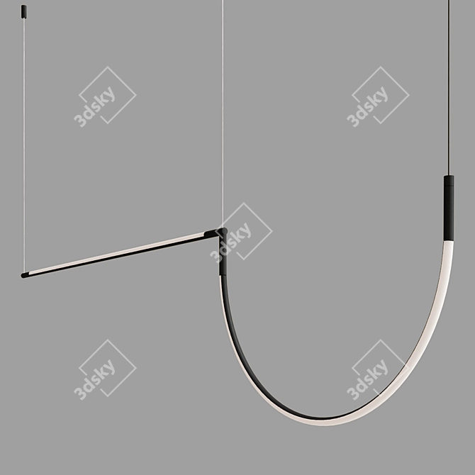 Efficient LED Tubs Pendant Lamp 3D model image 3