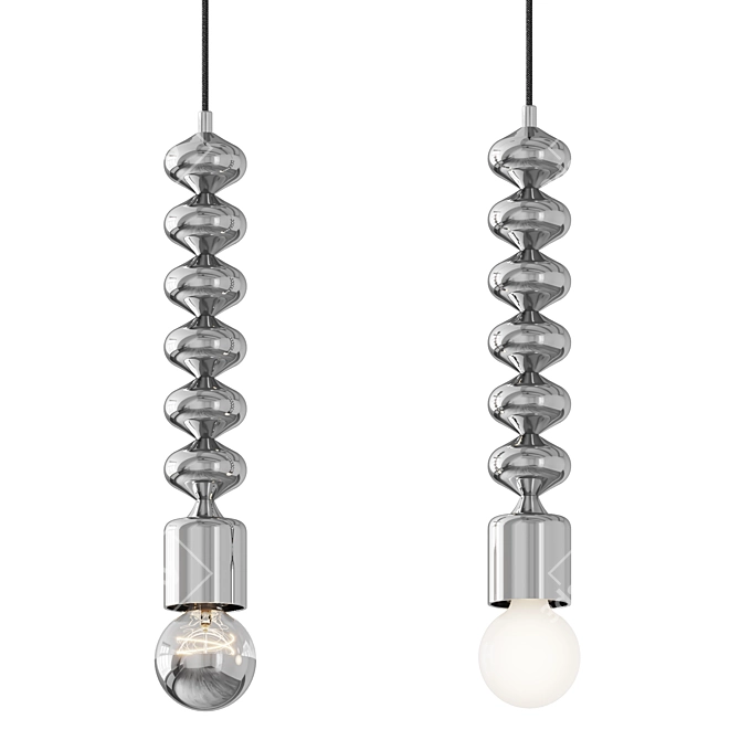 Sleek Chrome Steel Pendant Light 3D model image 1