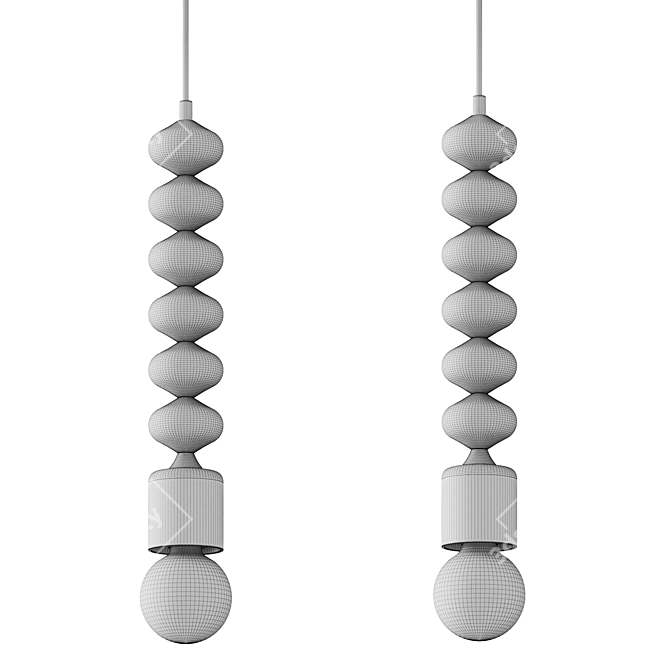 Sleek Chrome Steel Pendant Light 3D model image 2