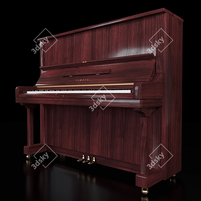 Yamaha U3 Vertical Piano 3D model image 6