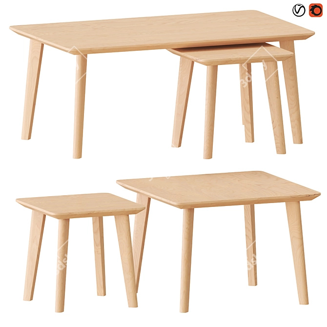 Modern LISABO Coffee & Side Tables 3D model image 1