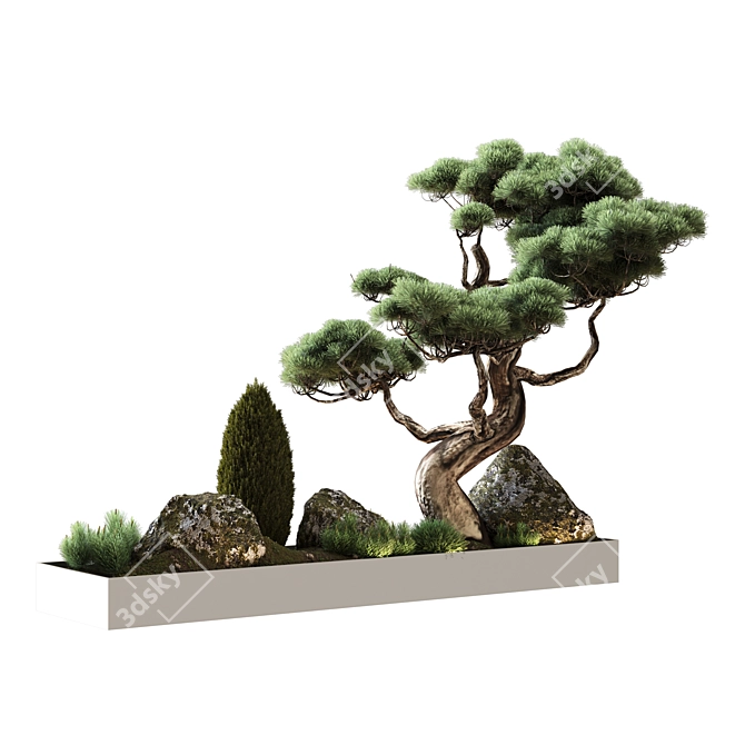 Japanese Pine Composition: Home & Garden Decor 3D model image 1