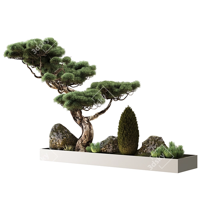 Japanese Pine Composition: Home & Garden Decor 3D model image 2