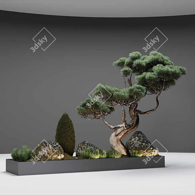 Japanese Pine Composition: Home & Garden Decor 3D model image 3