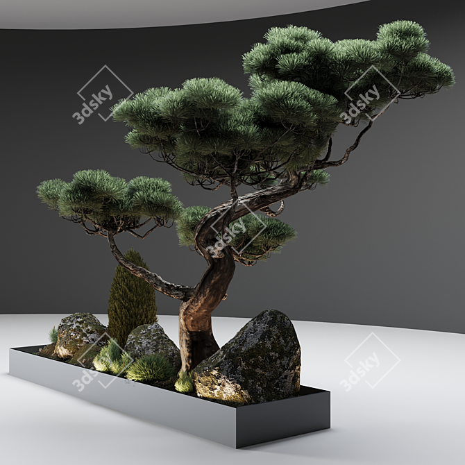 Japanese Pine Composition: Home & Garden Decor 3D model image 4