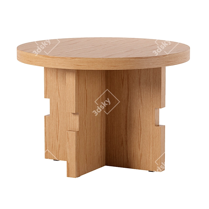 Sleek Notch Side Table Render 3D model image 1