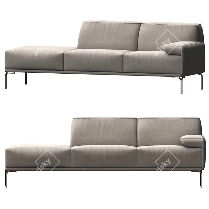 Mario Ruiz Contract Sofa: Daily Comfort 3D model image 1