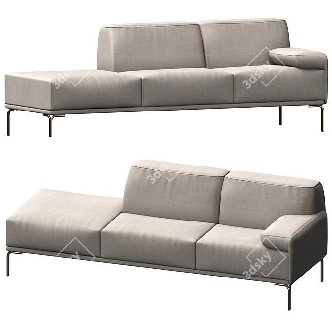 Mario Ruiz Contract Sofa: Daily Comfort 3D model image 2