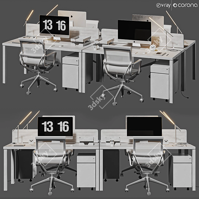 High Detail Modern Furniture Set 3D model image 1