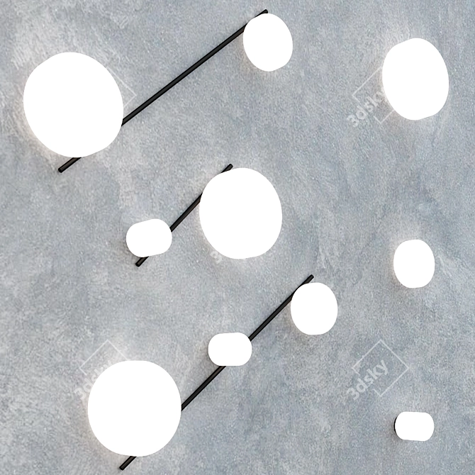 Sleek LED Wall Lamp Spark 3D model image 2