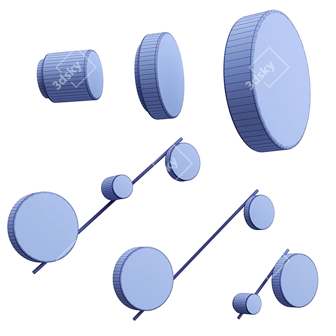 Sleek LED Wall Lamp Spark 3D model image 3