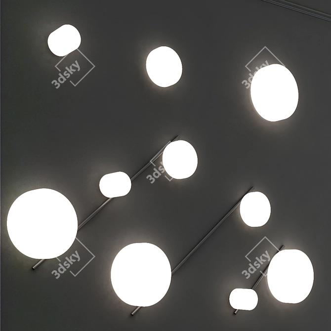 Sleek LED Wall Lamp Spark 3D model image 4