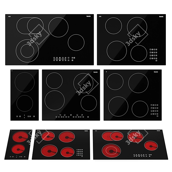 Baumatic Ceramic Hotplates Set 3D model image 1