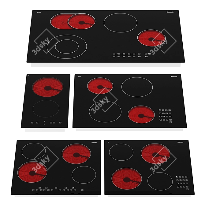 Baumatic Ceramic Hotplates Set 3D model image 2