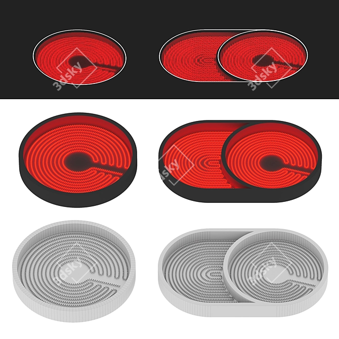 Baumatic Ceramic Hotplates Set 3D model image 3