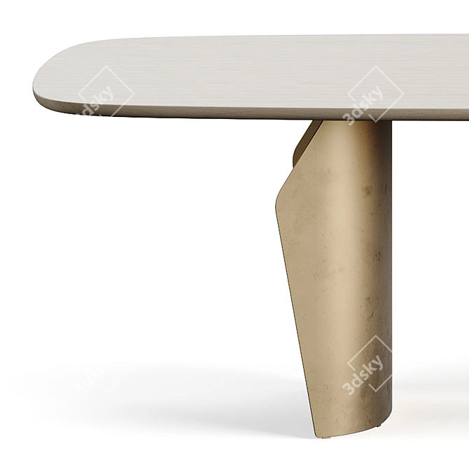 Elegant Bonaldo Flame Wooden Table 3D model image 3