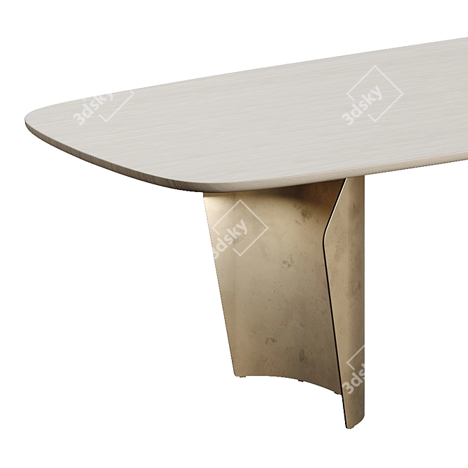 Elegant Bonaldo Flame Wooden Table 3D model image 5