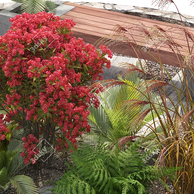Spiral Bench Flower Planters Collection 3D model image 4