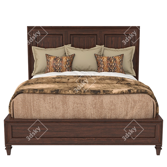 Lexington Walnut Creek Bed Frame 3D model image 3