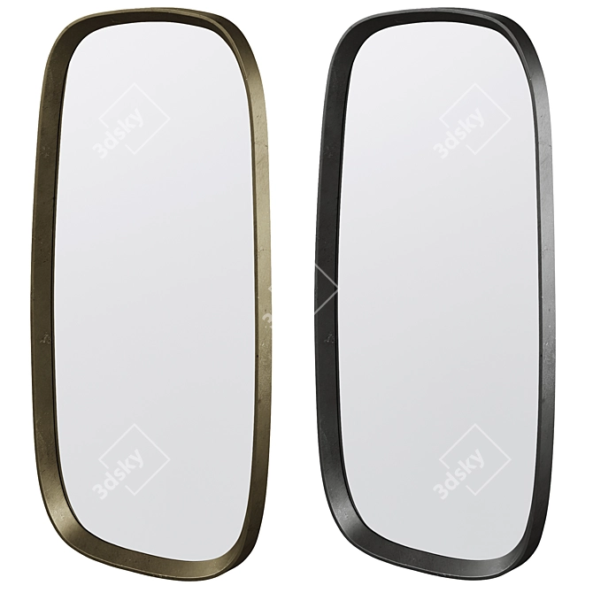Sleek Modern Wall Mirror Design 3D model image 1