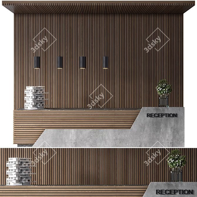 Modern Reception Desk for Download 3D model image 1