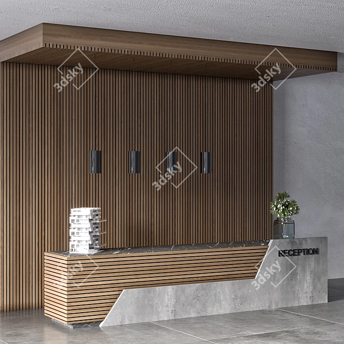 Modern Reception Desk for Download 3D model image 2