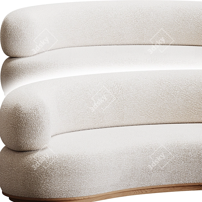 Modern Split Canape Sofa, Emmanuelle Simon 3D model image 3