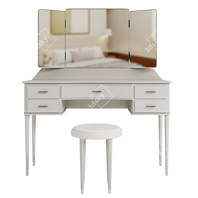 Vintage Art Deco Dressing Table 3D model image 2