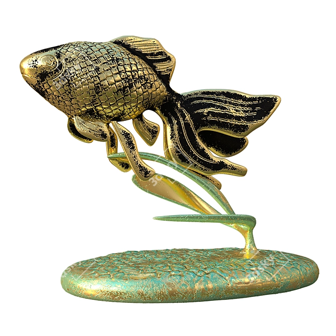 Elegant Fish Sculpture Art Piece 3D model image 1