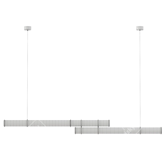 Elegant Mini Chandelier Duo 3D model image 3