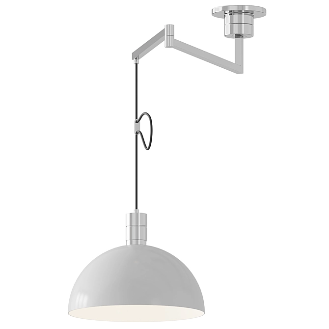 Adjustable Chrome Pendant Light 3D model image 2