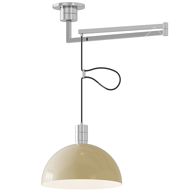 Adjustable Chrome Pendant Light 3D model image 4