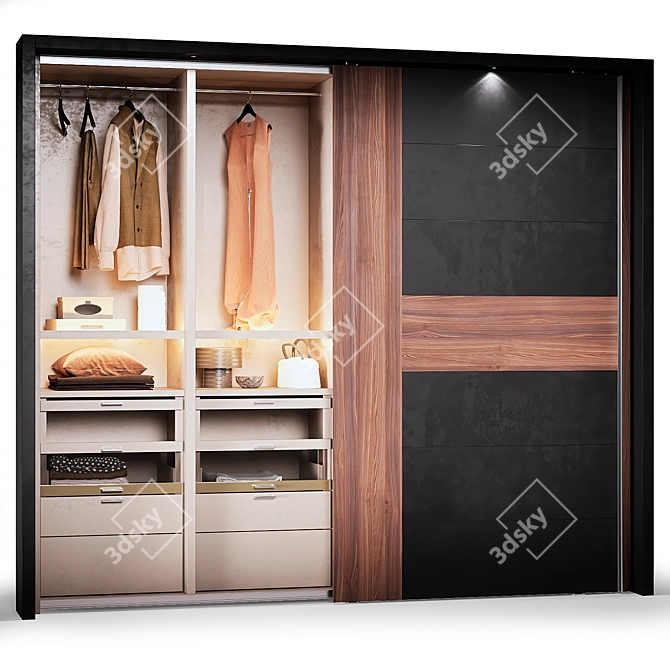 Believue Sliding 2 Door Wardrobe 3D model image 1