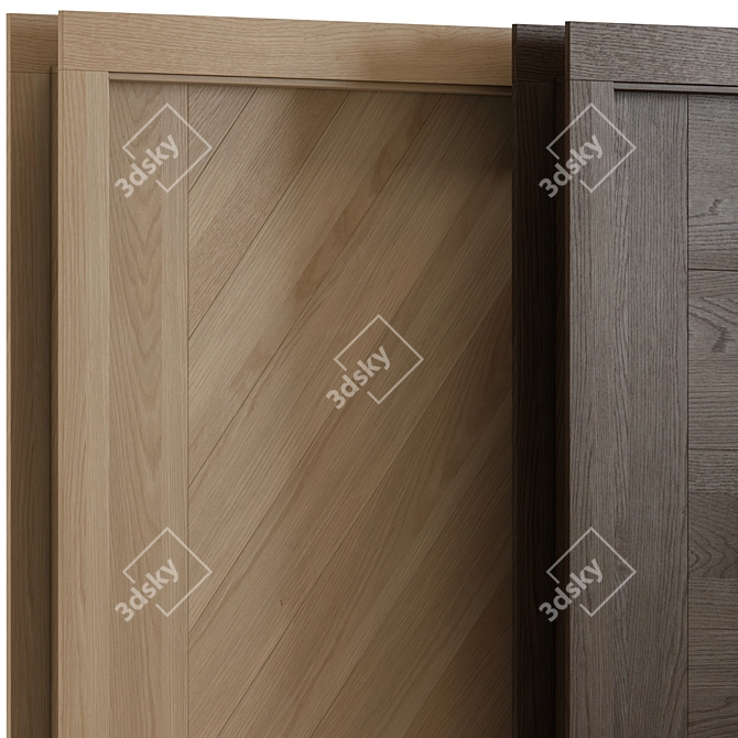 Wood and Metal Interior Doors 3D model image 4