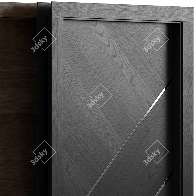 Wood and Metal Interior Doors 3D model image 5