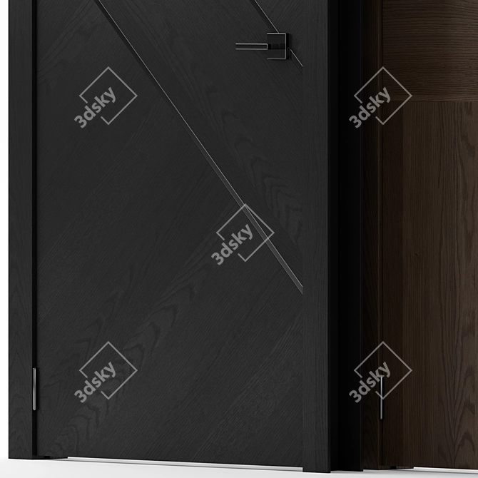 Wood and Metal Interior Doors 3D model image 7