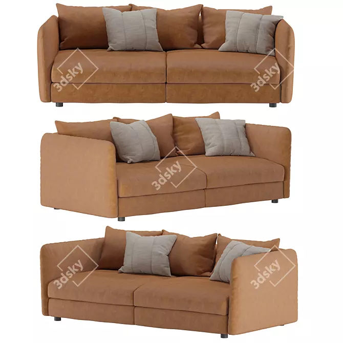 Leather Comfort Sofa 3D model image 1