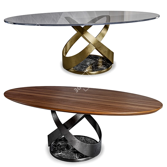 Oval Dining Table Capri encompassed 3D model image 1