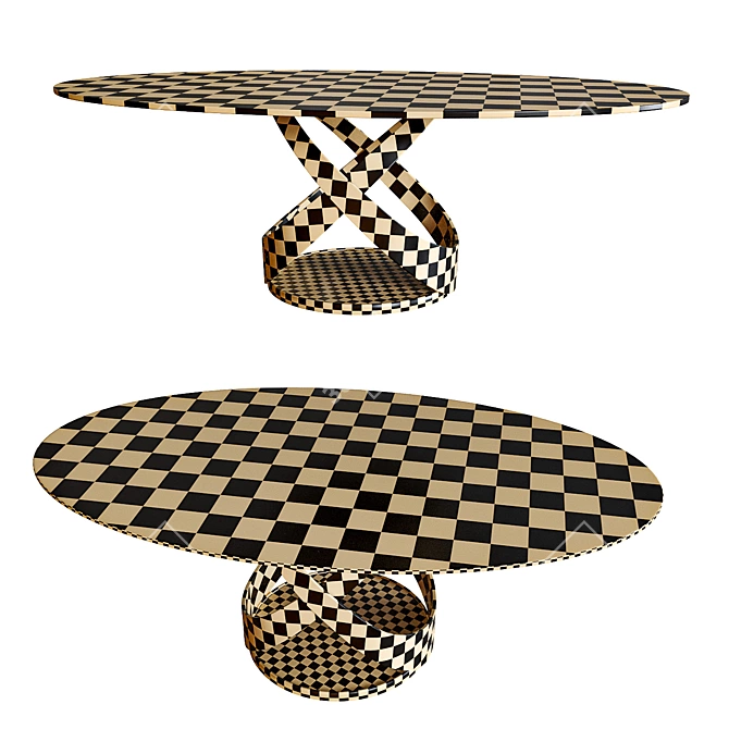 Oval Dining Table Capri encompassed 3D model image 3