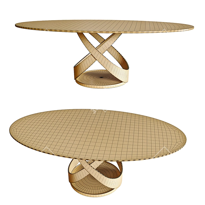 Oval Dining Table Capri encompassed 3D model image 4