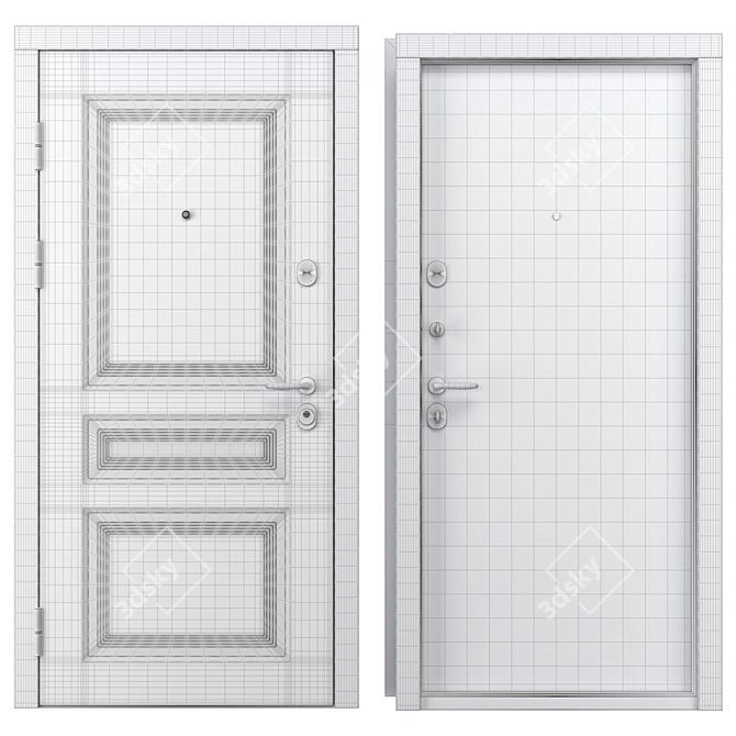 Classic Metal Entry Door (Berez) 3D model image 4