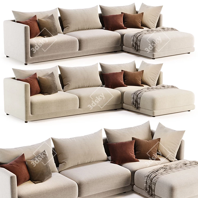 Custom Melbourne Sectional Sofa 3D model image 1