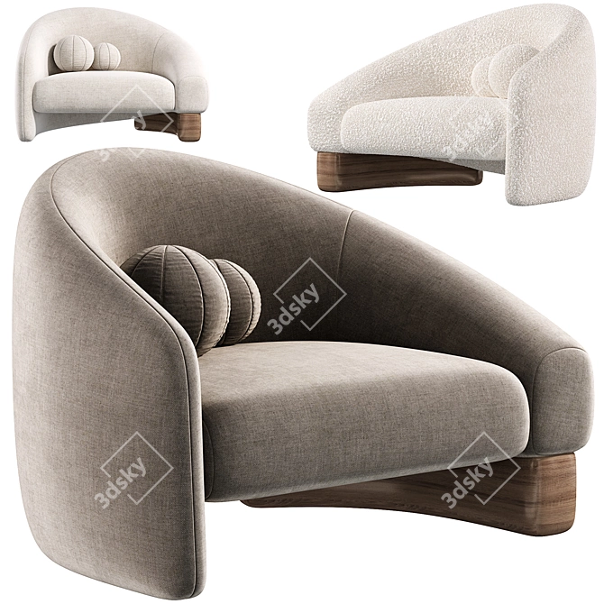 Modern Overlay Armchair Design by Raphael Navot 3D model image 1