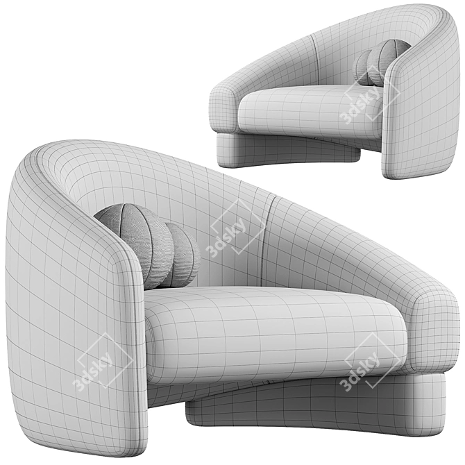 Modern Overlay Armchair Design by Raphael Navot 3D model image 5