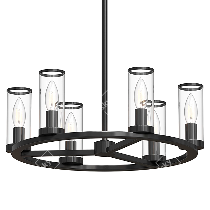 Modern Chandelier with Six Lights 3D model image 1